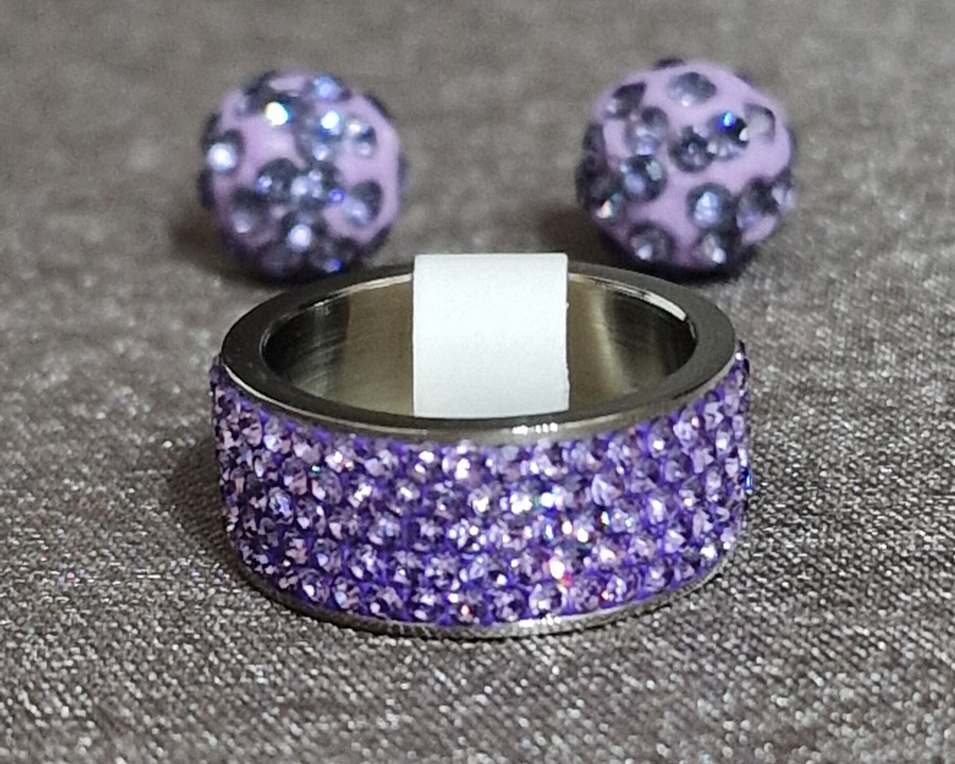 set anello + orecchini VIOLA