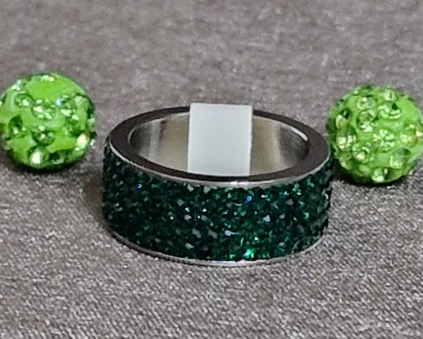 set anello + orecchini VERDE